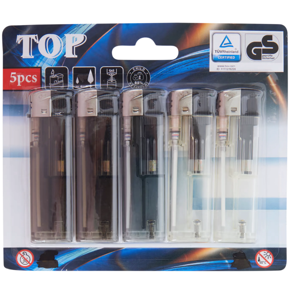 TOP - Gasfeuerzeuge 5er-Pack